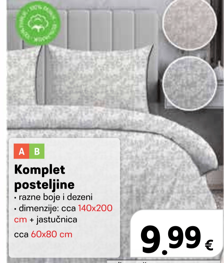 Komplet posteljine - Akcija u trgovini Plodine