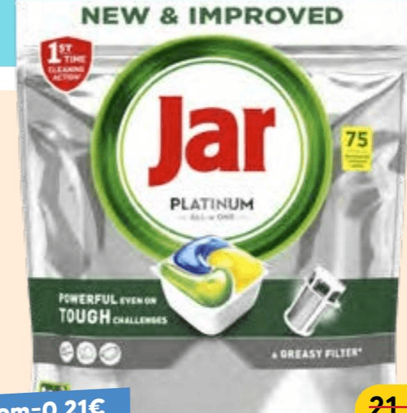 Jar Tablete za pranje suđa platinum lemon - Akcija u trgovini Pivac