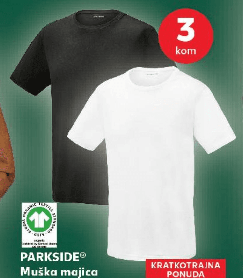 Parkside muška majica 3 kom Akcija u trgovini Kaufland