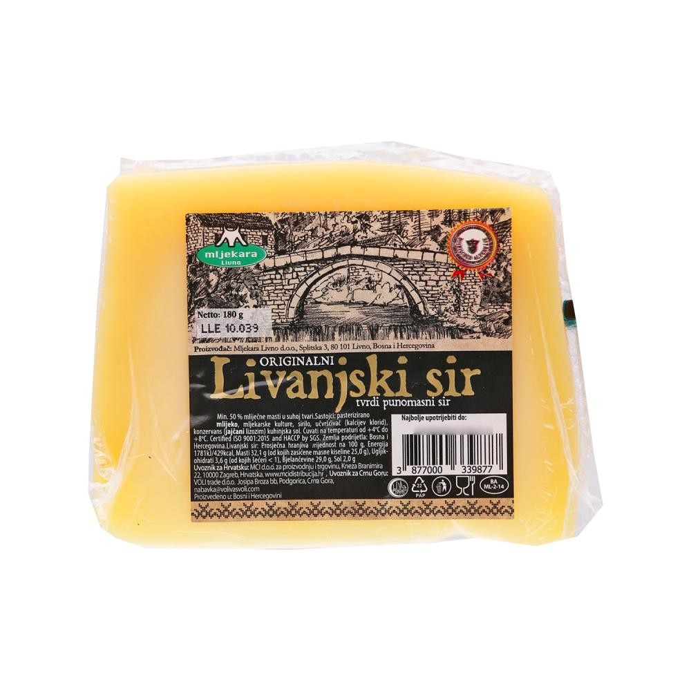 Mljekarna Livno sir Livanjski 180 g Akcija u trgovini Studenac