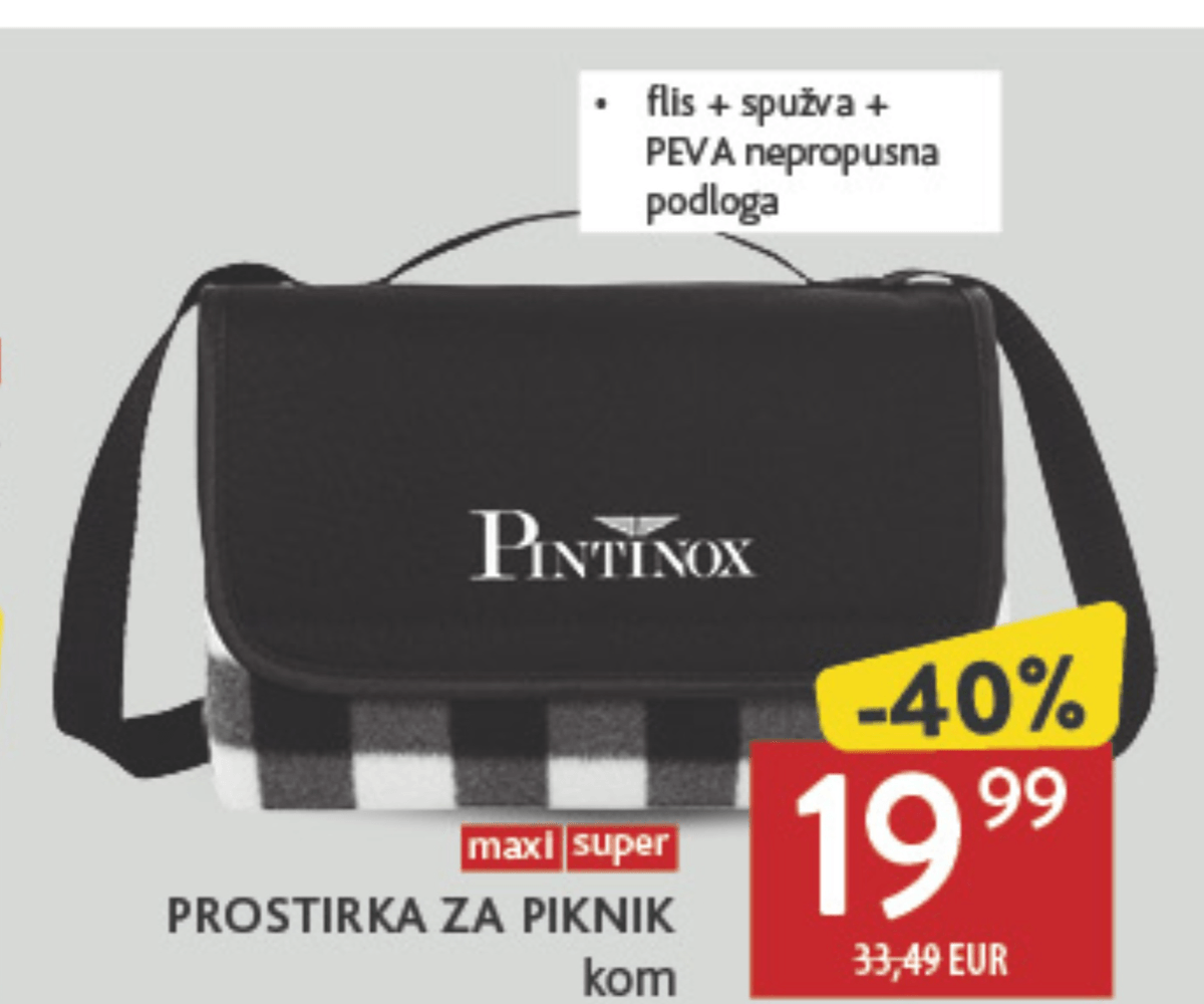 Prostirka za piknik kom PINTINOX - Akcija u trgovini Konzum