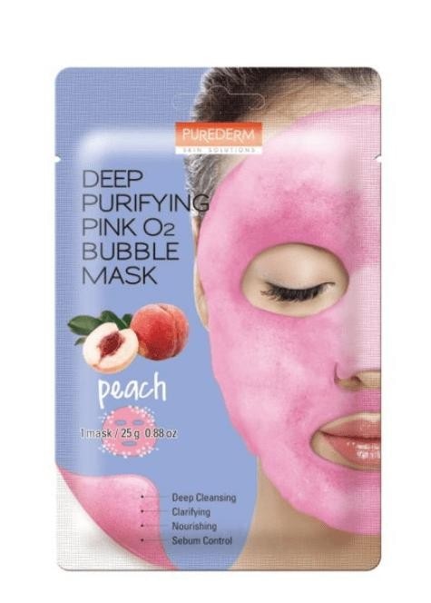 Purederm Deep Purifying Pink O2 Bubble Mask Peach Akcija u trgovini Bipa