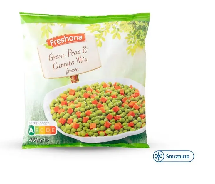 Freshona grašak-mrkva mix 450 g Akcija u trgovini Lidl