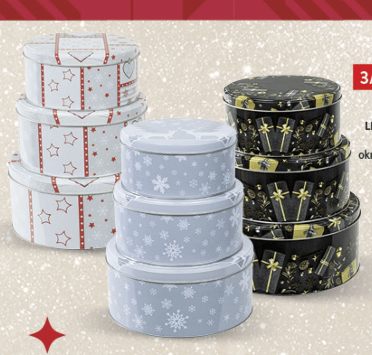 Limena kutija za kekse 3/1 set - Akcija u trgovini Konzum