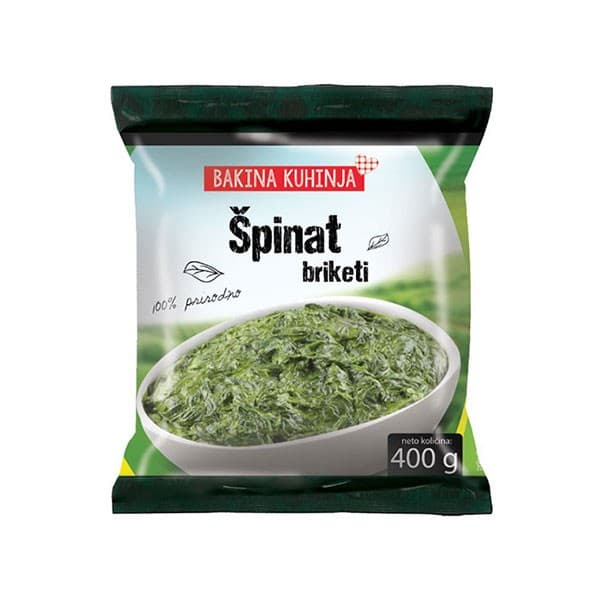 Špinat briketi 400 g Bakina kuhinja Akcija u trgovini Stanić Diskont