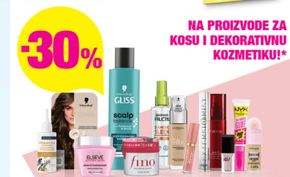Proizvodi za kosu i dekorativnu kozmetiku - Akcija u trgovini Bipa