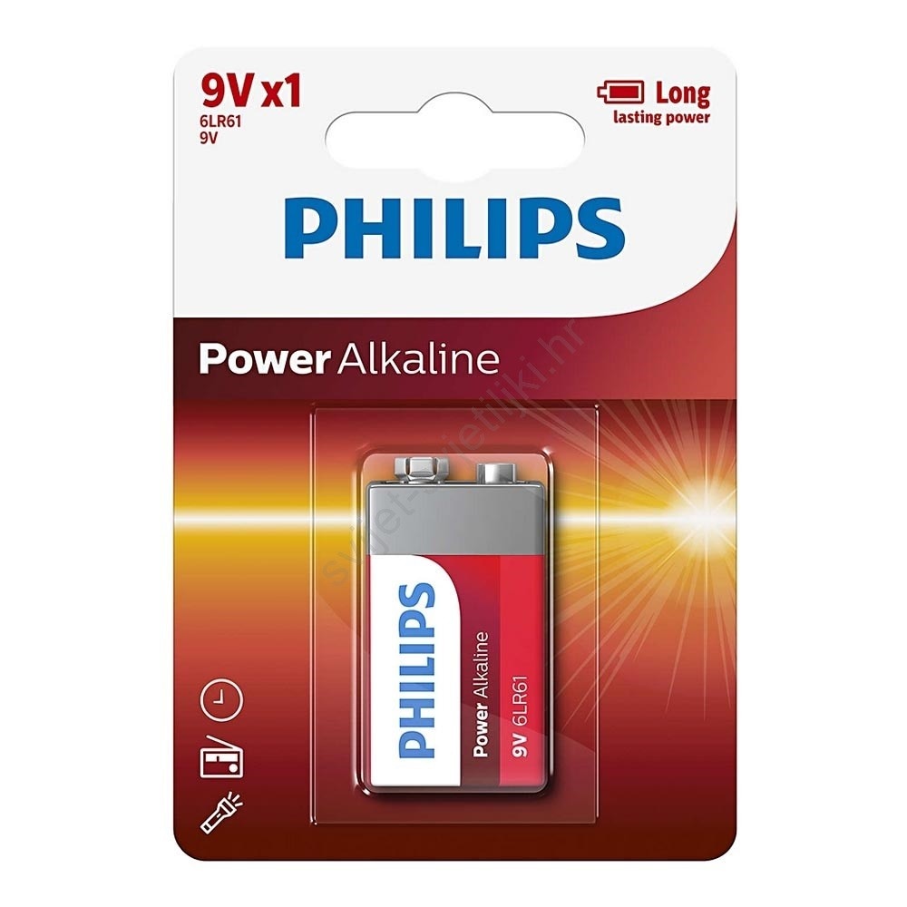 Philips Alkaline Power Plus 9V baterija 1 kom Akcija u trgovini Action