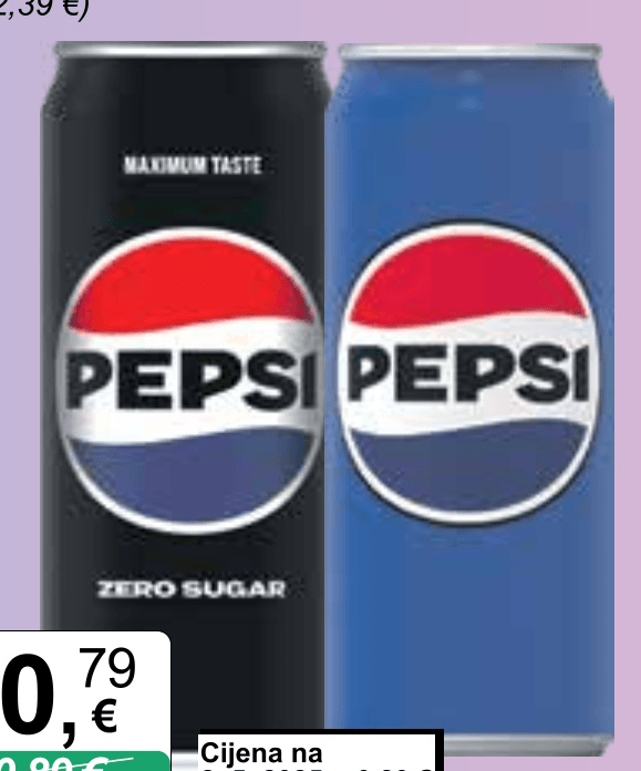 Bezalkoholni gazirani napitak Pepsi cola 6 x 330 ml Akcija u trgovini KTC