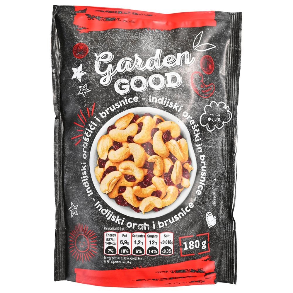 Garden Good Mix brusnica-Indijski orah 180g - Akcija u trgovini Konzum