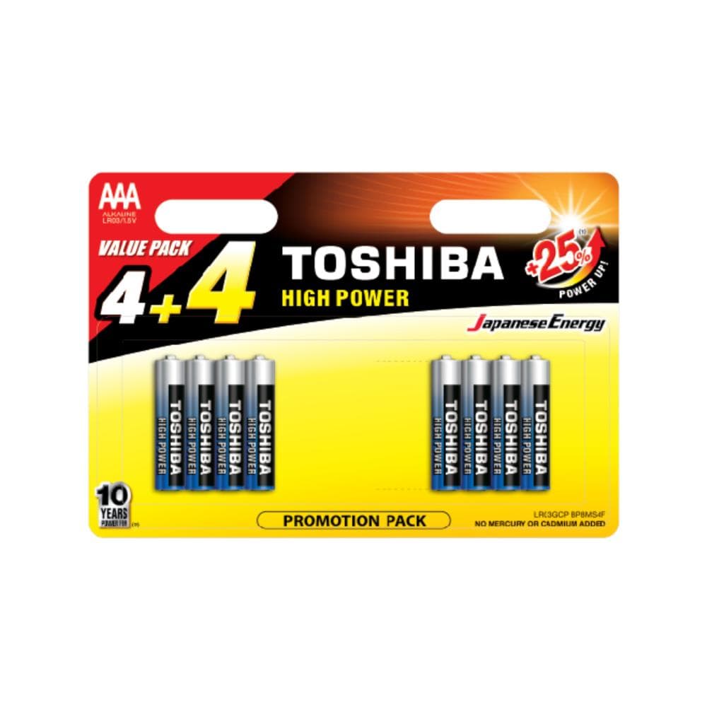 Toshiba Baterije 1 pak, 4 + 4 Akcija u trgovini Tommy
