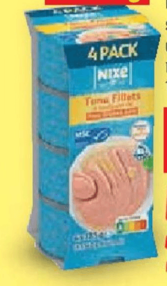 Nixe fileti tune u suncokretovom ulju 4 x 185 g Akcija u trgovini Lidl