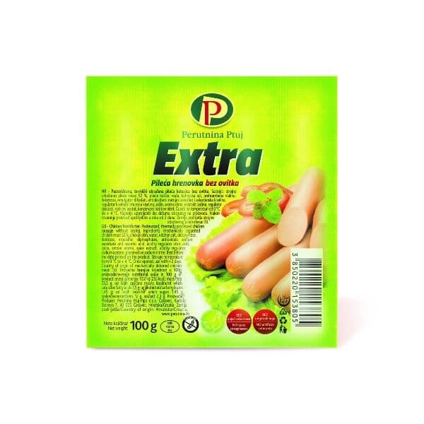 Perutnina Ptuj pileća hrenovka Extra 100 g Akcija u trgovini Bakmaz