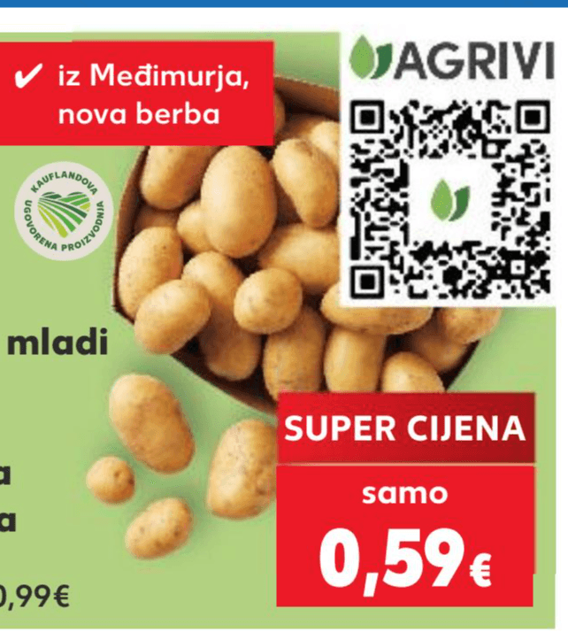 Jagrivi domaći krumpir mladi 1 kg Akcija u trgovini Kaufland