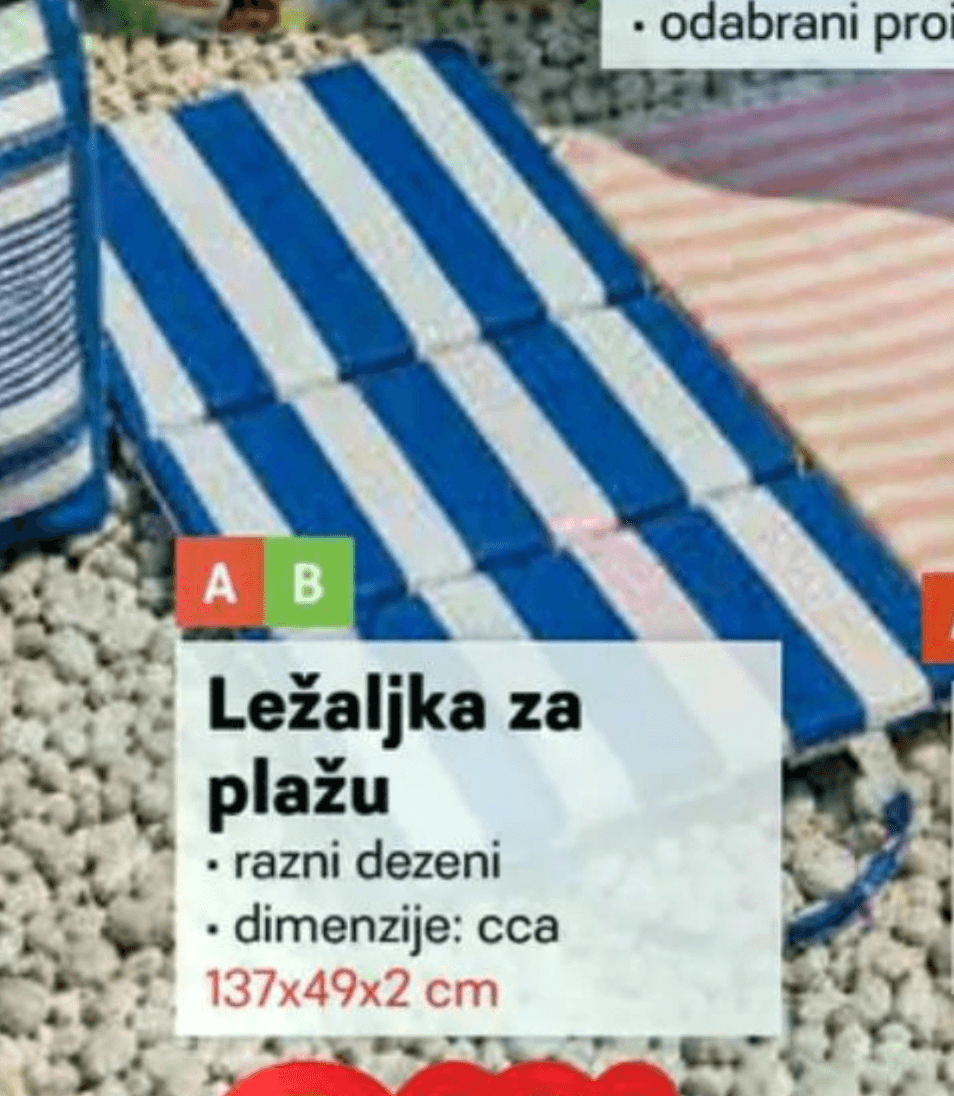 Ležaljka za plažu - Akcija u trgovini Plodine