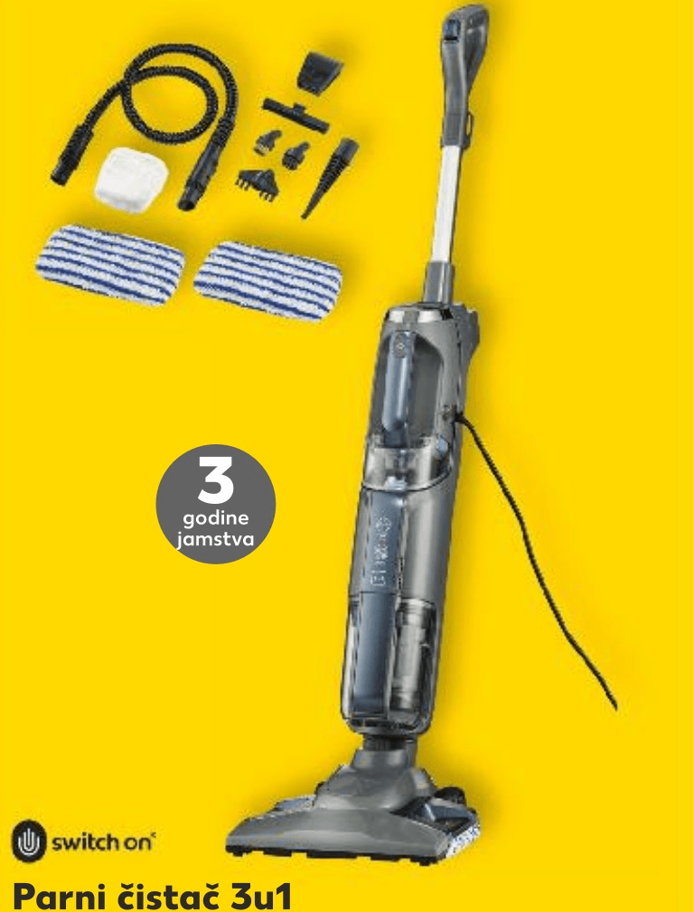 Switch on Parni čistač 3u1 - Akcija u trgovini Kaufland
