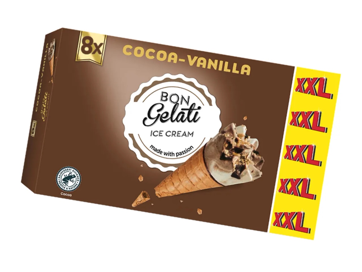 Bon Gelati Sladoled kornet 8 x 120 ml - Akcija u trgovini Lidl