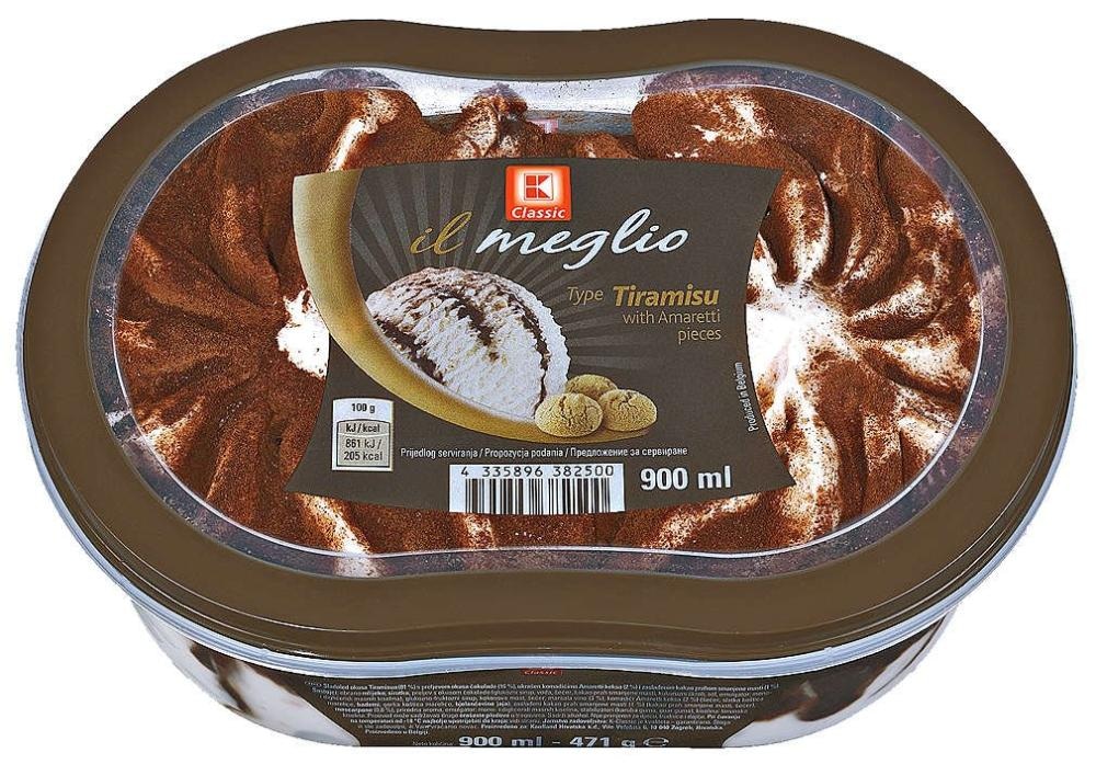 K Classic Sladoled Tiramisu Il Meglio 900 ml - Akcija u trgovini Kaufland
