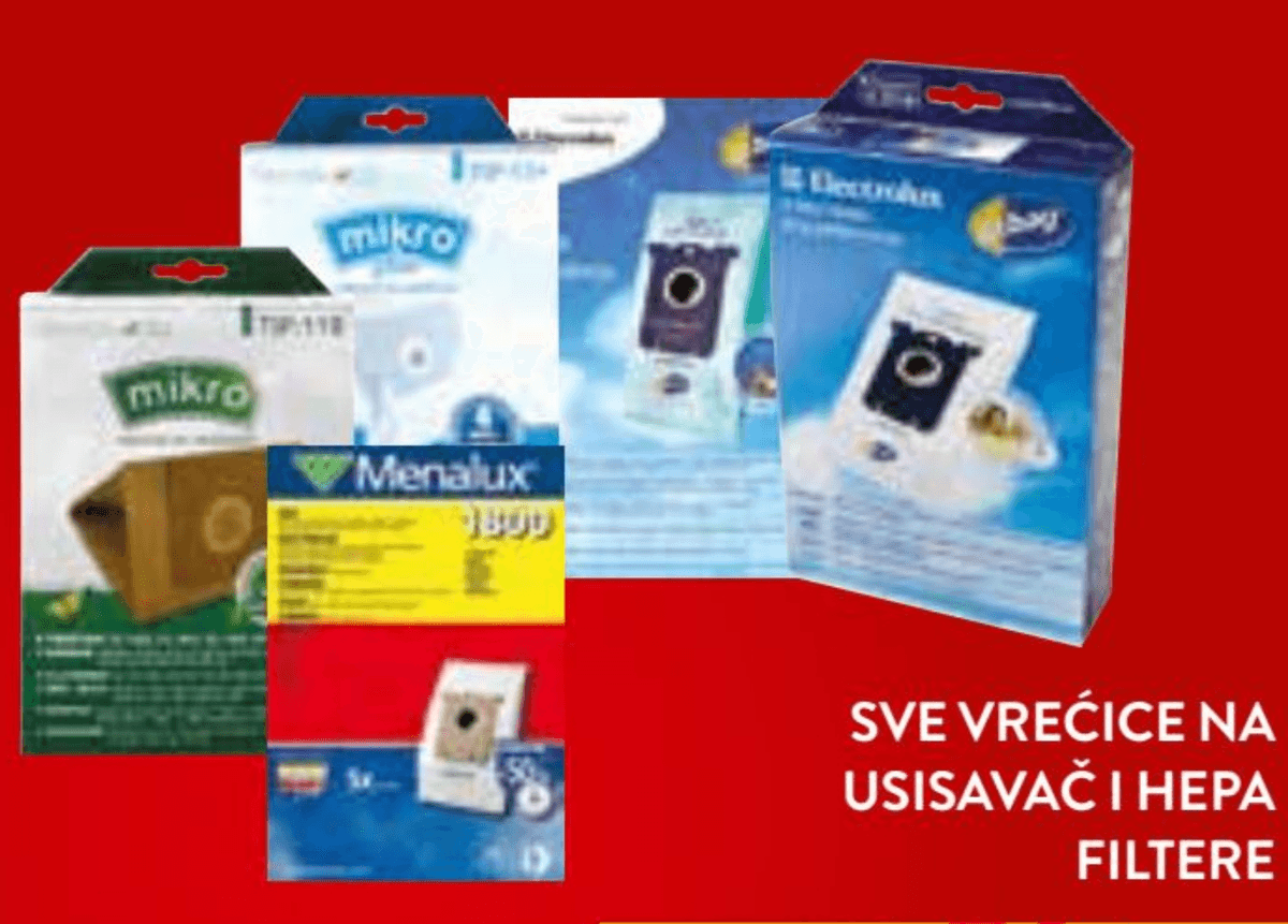 Vrećice za usisavač i HEPA filtere - Akcija u trgovini Interspar