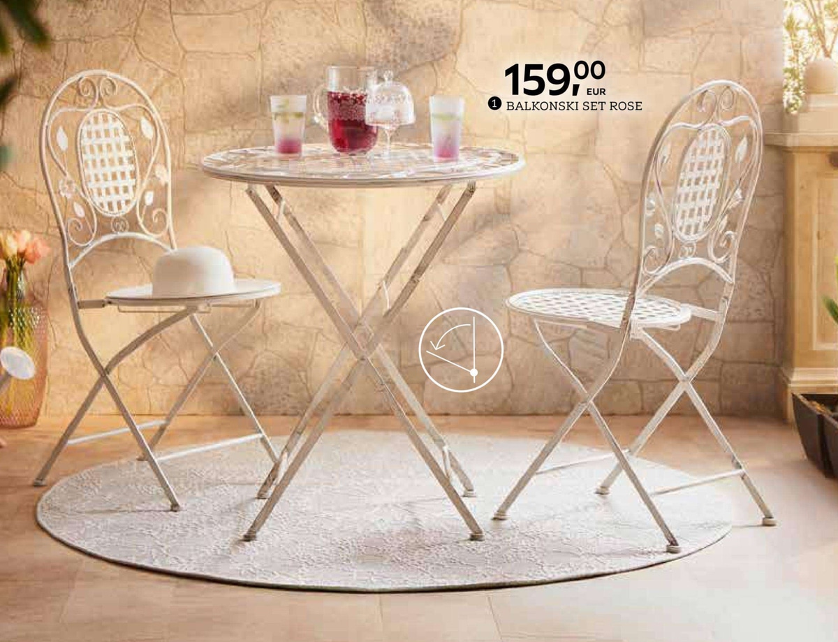 Balkonski set Rose - Akcija u trgovini Lesnina