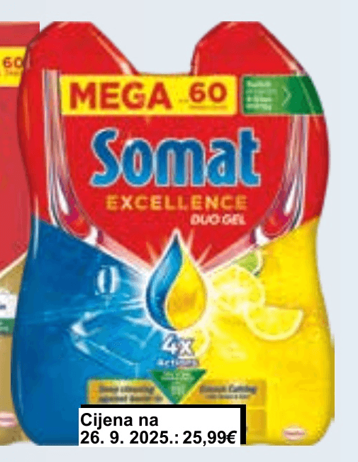 Tekućina za strojno pranje posuđa Somat 2 x 540 ml Akcija u trgovini KTC