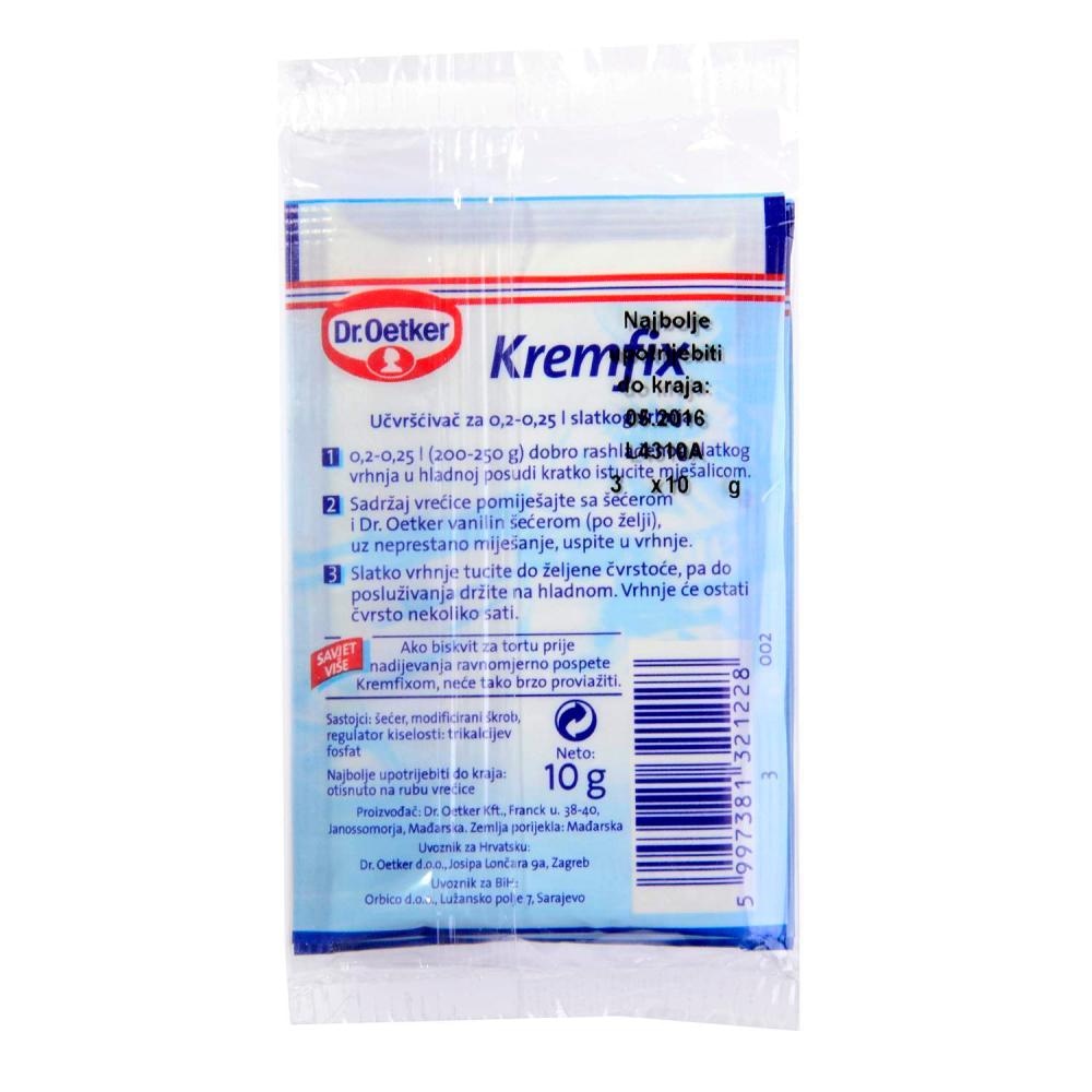 Kremfix Dr. Oetker 3 x 10 g - Akcija u trgovini KTC