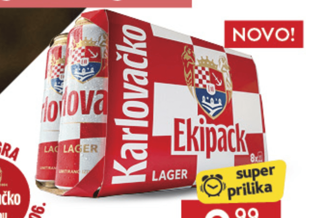 Karlovačko pivo 8x0,5l - Akcija u trgovini Konzum