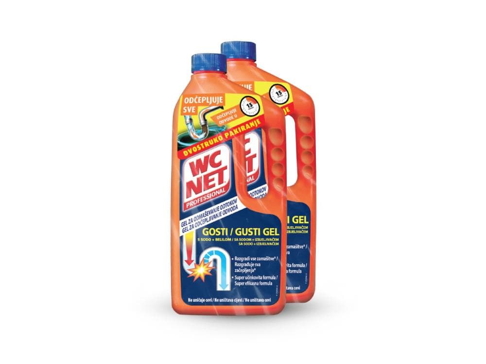 WC Net gel za odčepljivanje odvoda 2 x 1 l Akcija u trgovini Lidl