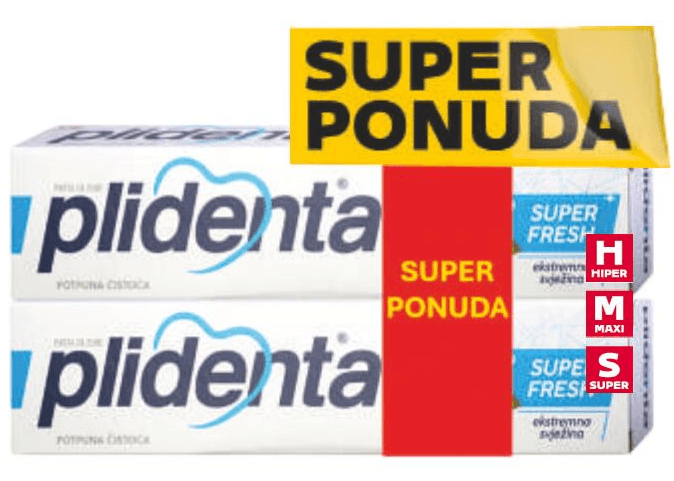 Plidenta Pasta za zube 75 ml + 75 ml - Akcija u trgovini Tommy