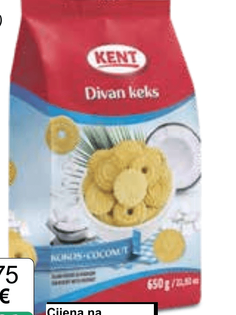 Keks Divan 650 g Kent - Akcija u trgovini KTC