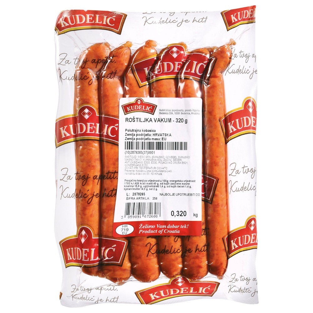 KUDELIĆ Roštiljka kobasica 320 g - Akcija u trgovini Kaufland