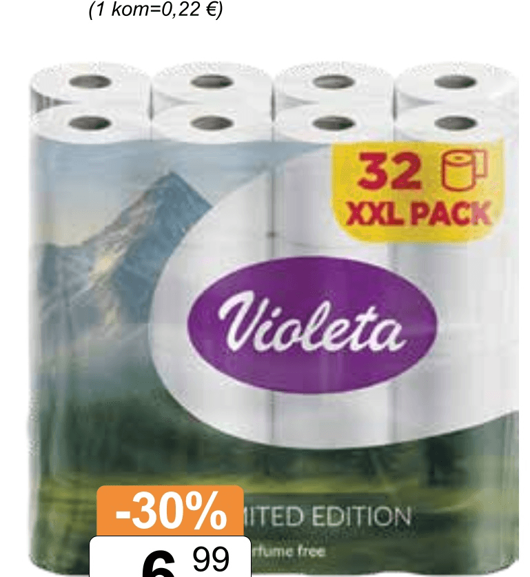 Violeta toaletni papir 32/1 - Akcija u trgovini KTC