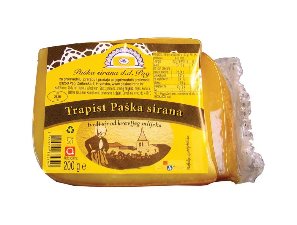 Paška sirana trapist tvrdi sir 200 g Akcija u trgovini Bakmaz