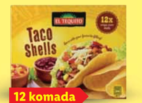 El Tequito Taco školjkice 12 komada, 158 g - Akcija u trgovini Lidl