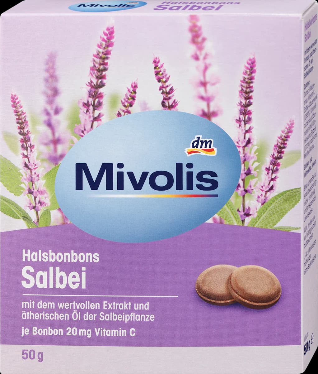 Mivolis tvrdi bomboni za grlo s kaduljom i vitaminom C 50 g Akcija u trgovini Dm