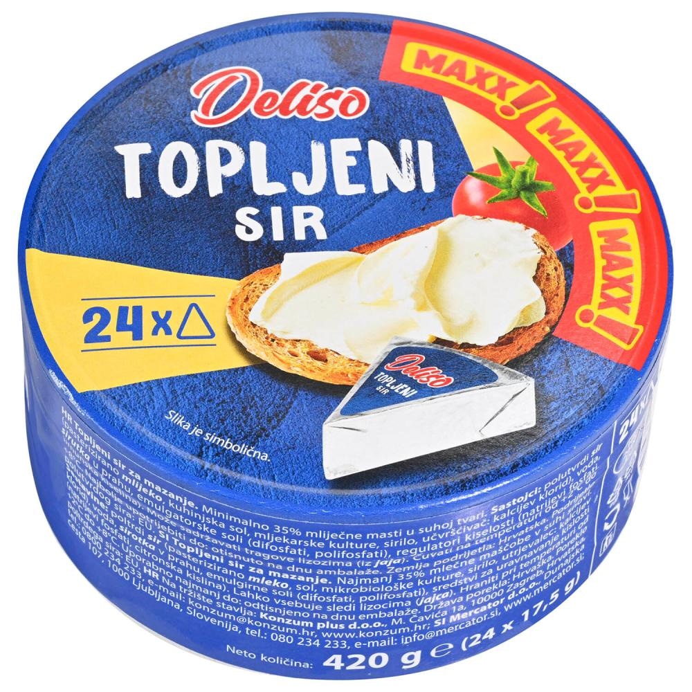 Deliso Topljeni sir 420g - Akcija u trgovini Konzum