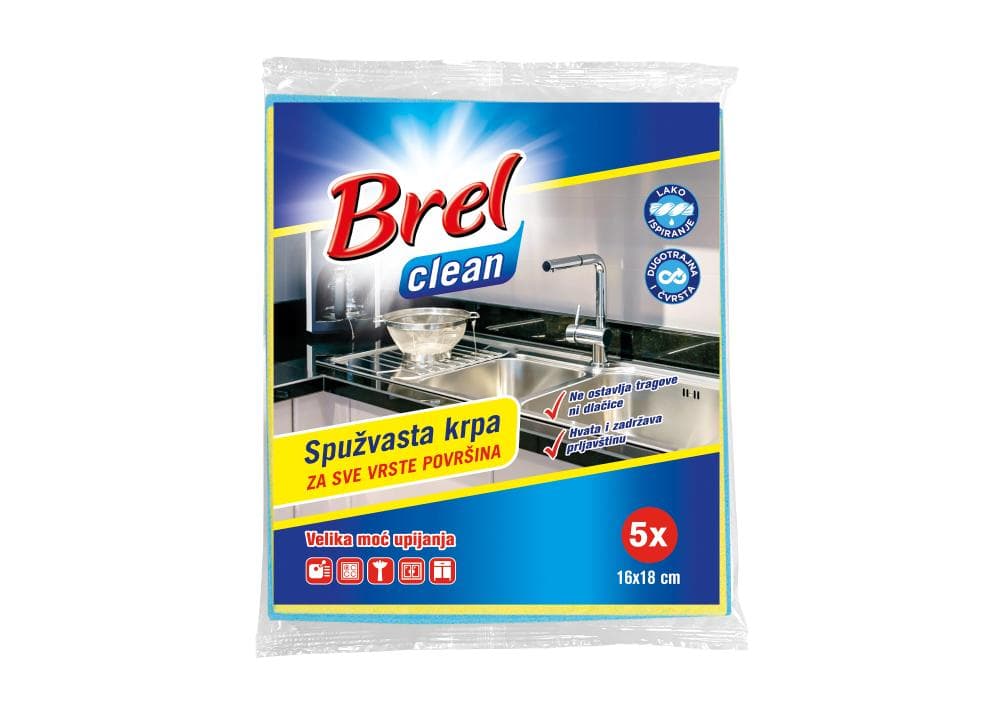 BREL Clean spužvasta krpa 5 kom Akcija u trgovini Ribola