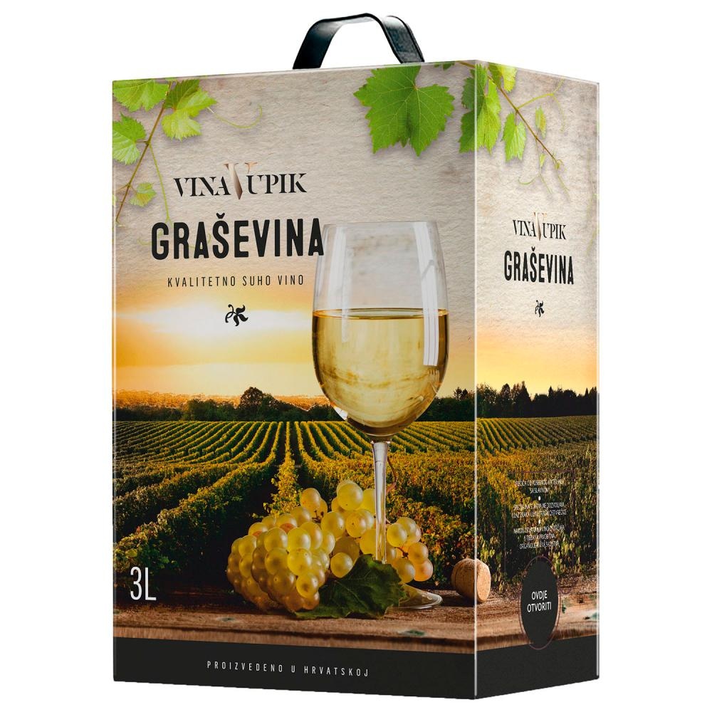 Vupik Graševina bijelo vino kvalitetno 3 L Akcija u trgovini Kaufland