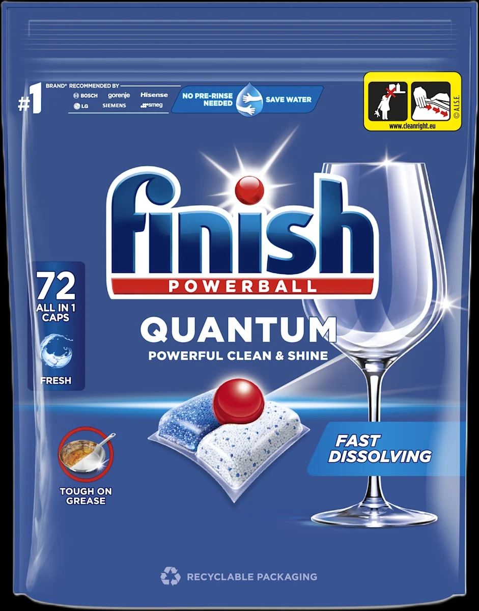 Finish Quantum All in 1 Tablete za strojno pranje posuđa 72 kom - Akcija u trgovini Ribola
