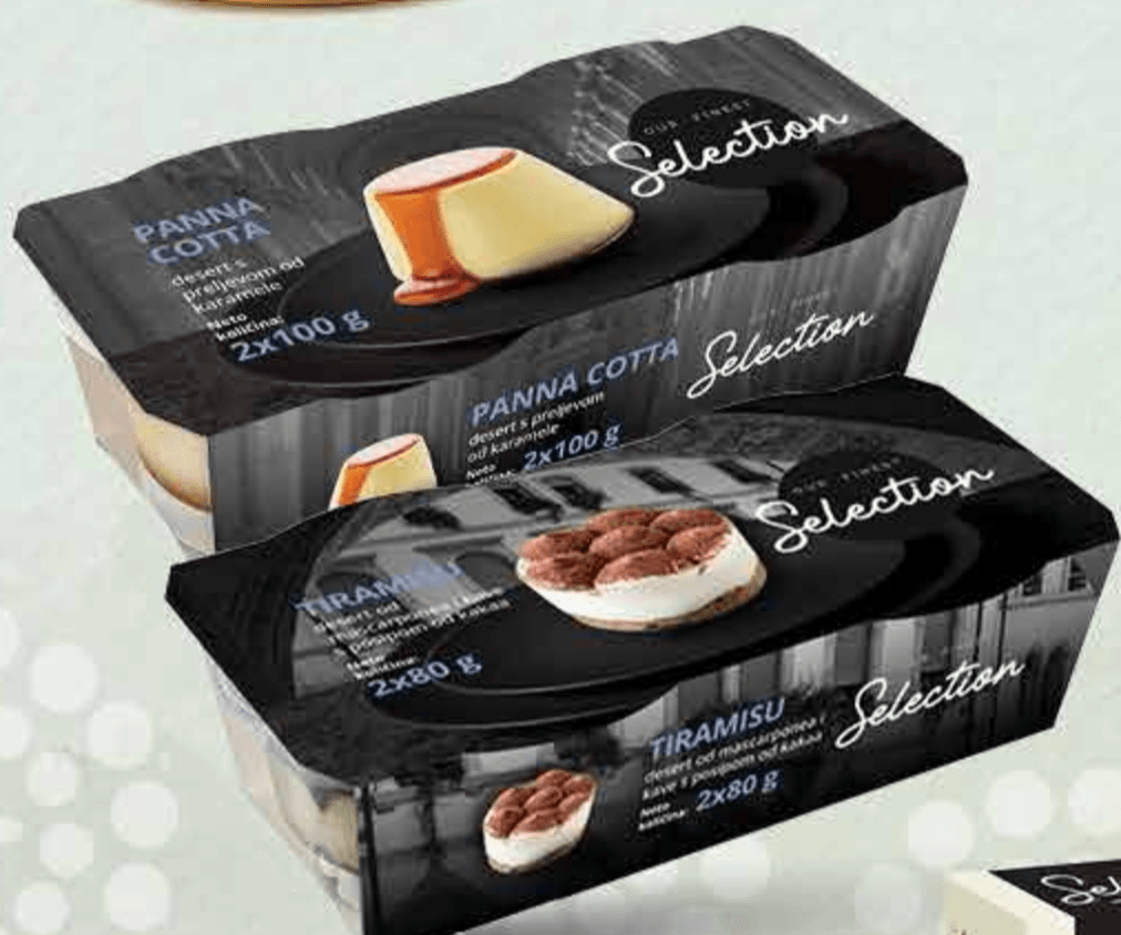 Selection Tiramisu ili Panna Cotta s karamelom 2x 80 g ili 2x 100 g - Akcija u trgovini Plodine