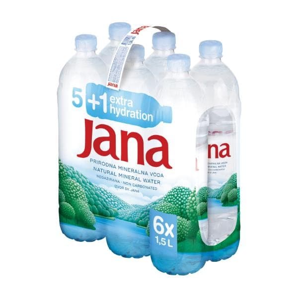 Jana 5+1 Extra hidration prirodna voda 6 x 1,5 L Akcija u trgovini Ribola