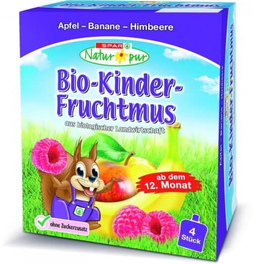 Voćni pire Bio-Fruchtmus 4 x 90 g SPAR Natur*pur Akcija u trgovini Spar