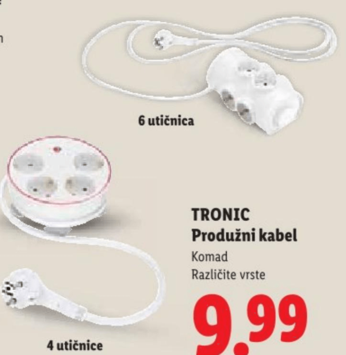 TRONIC Produžni kabel 4 utičnice - Akcija u trgovini Lidl