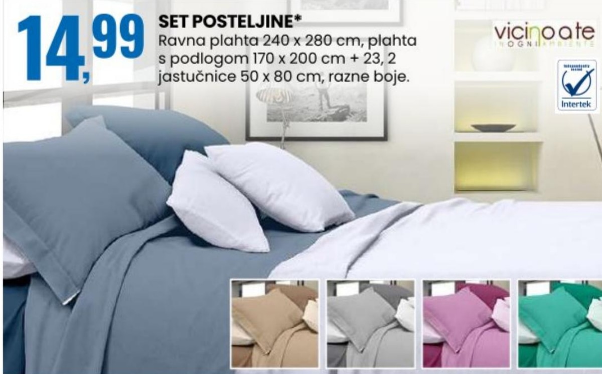 Set posteljine Vicinoate - Akcija u trgovini Eurospin