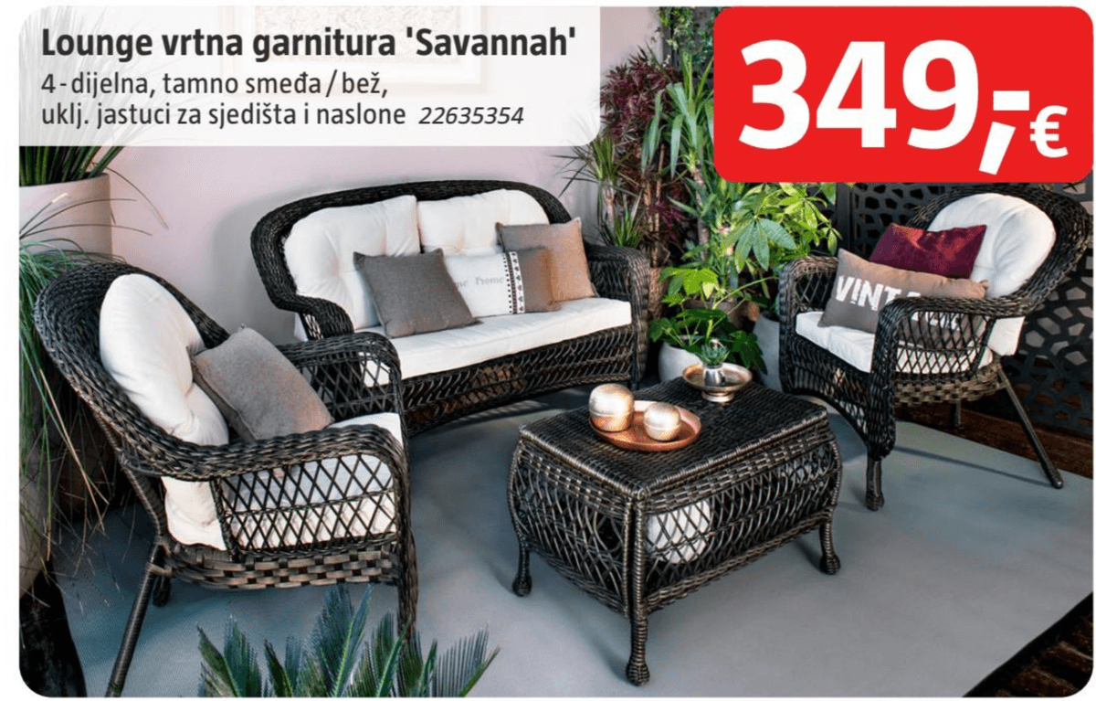 Lounge vrtna garnitura 'Savannah' - Akcija u trgovini Bauhaus