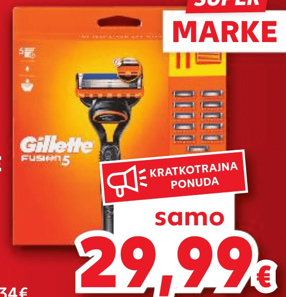 Gillette Brijač Fusion ili Proglide - Akcija u trgovini Kaufland