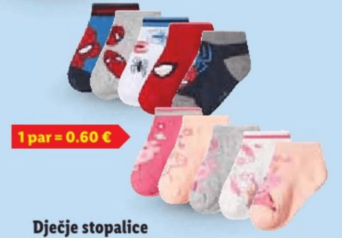 Dječje stopalice 5 pari u setu - Akcija u trgovini Lidl
