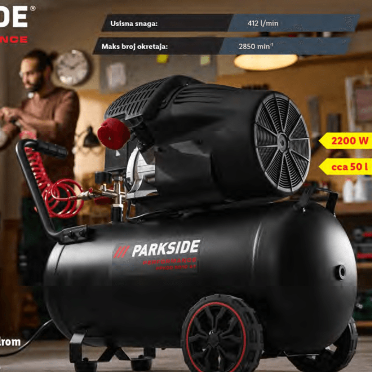 Parkside Performance kompresor s dvostrukim cilindrom Akcija u trgovini Lidl