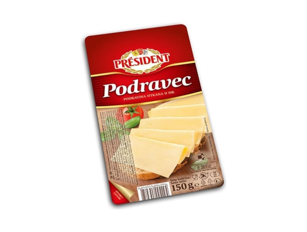 President sir gauda i podravec 150 g Akcija u trgovini Studenac