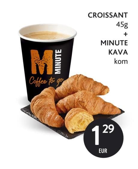 Croissant i Minute kava 45 g + kom Akcija u trgovini Konzum