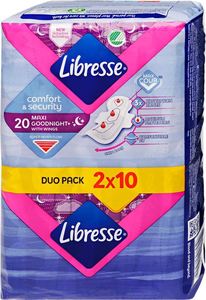 Libresse goodnight higijenski ulošci s krilcima maxi+ 20 kom - Akcija u trgovini Mueller